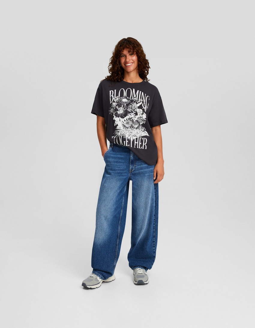 Camiseta de manga curta com estampa