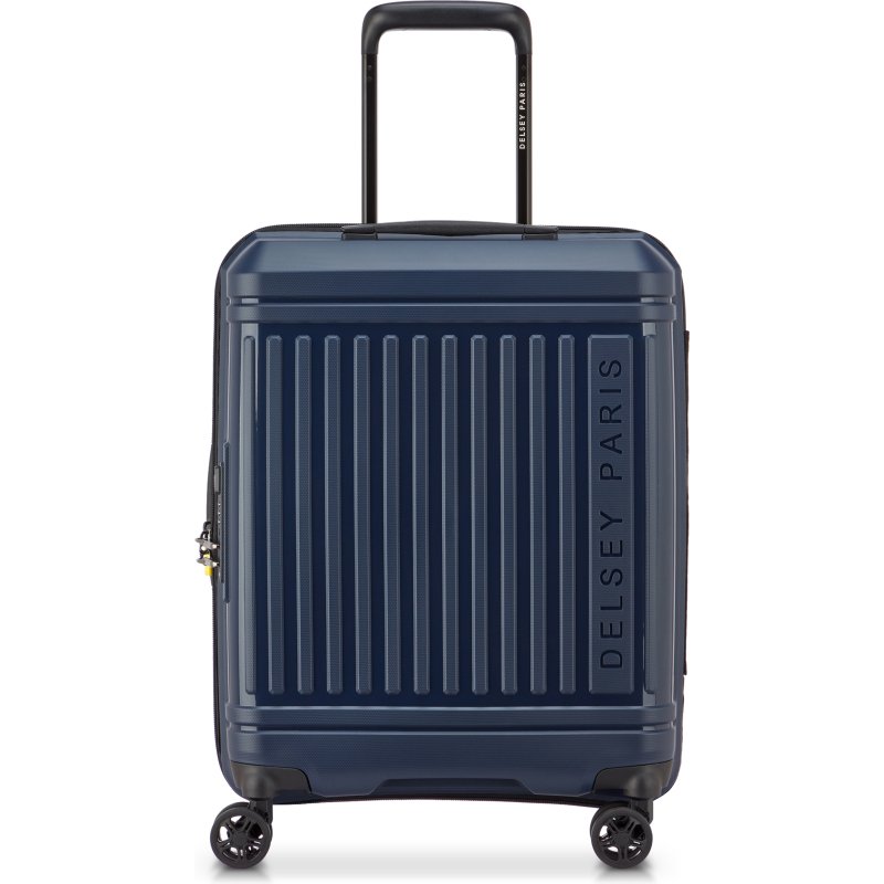Delsey Valise cabine Slim Extensible Lutèce SE - 4 doubles roues 55 cm marine