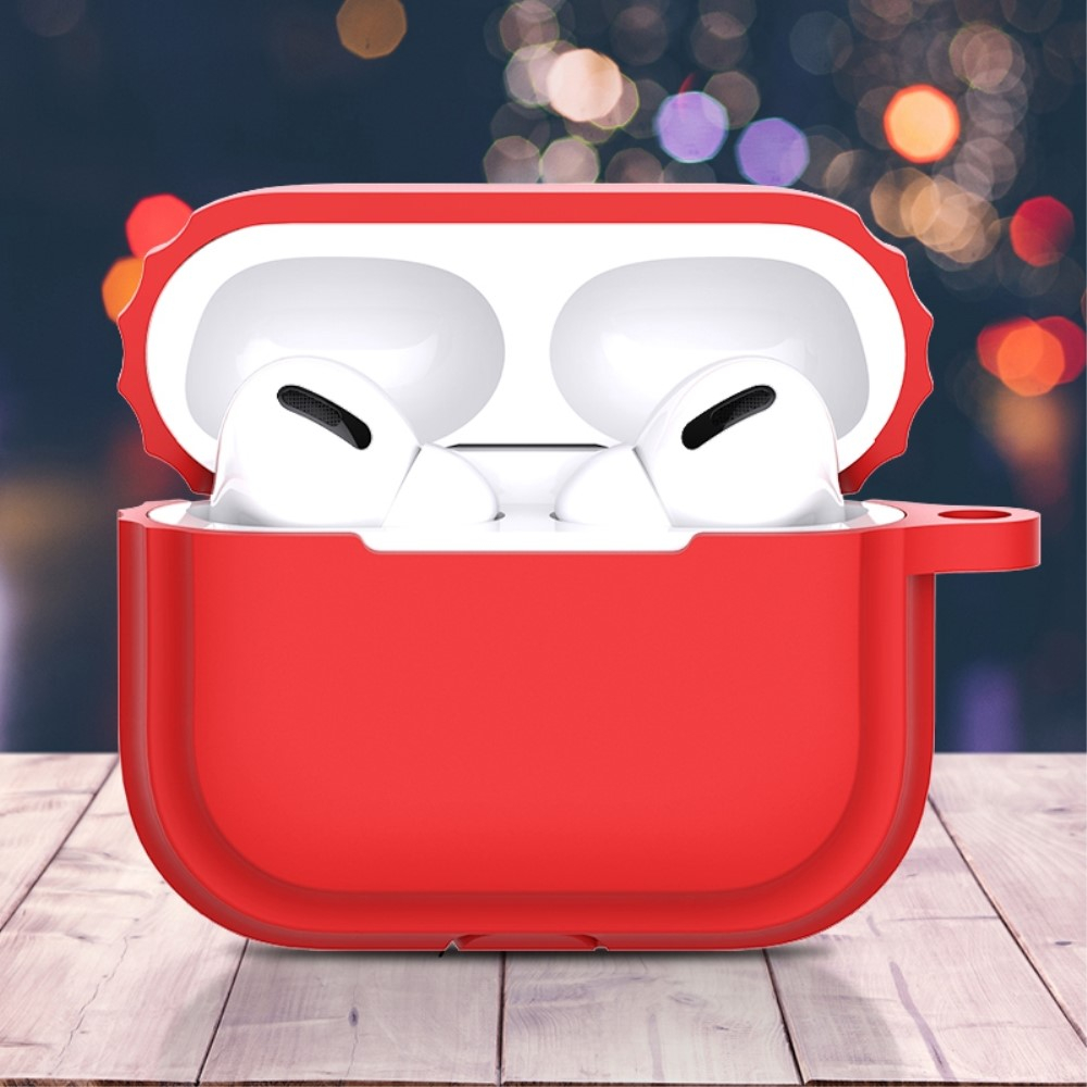 AirPods Pro 2 / AirPods Pro Rugged Silikon Case Schutzhülle Abdeckung mit Karabinerhaken - Dunkelblau (Matt)