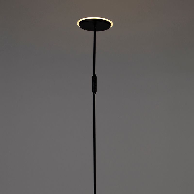 Vloerlamp zwart incl. LED met afstandsbediening - Bumu