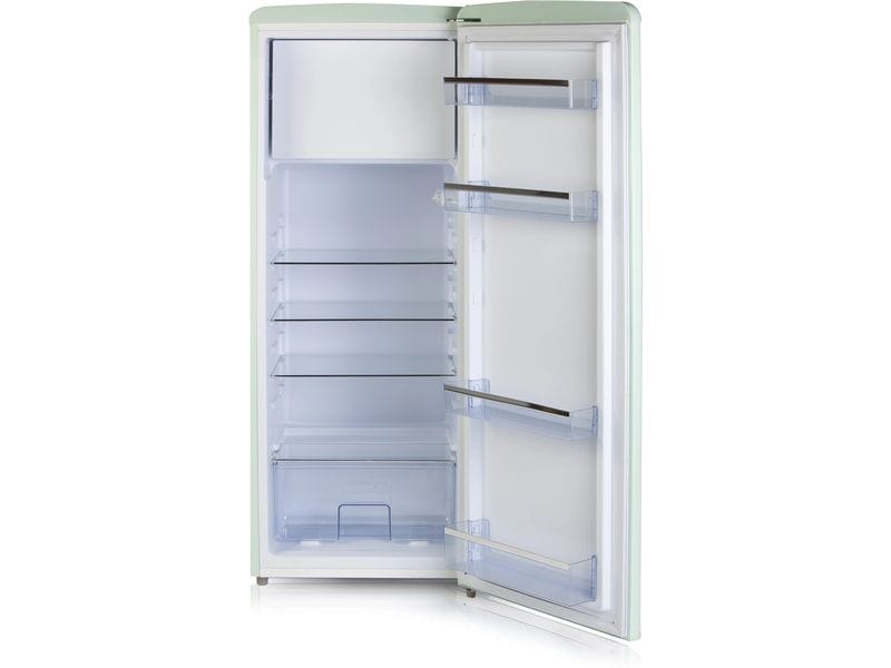 Domo Kühlschrank DO91701R Hellgrün, Rechts Freistehender Kühlschrank im Retro-Design