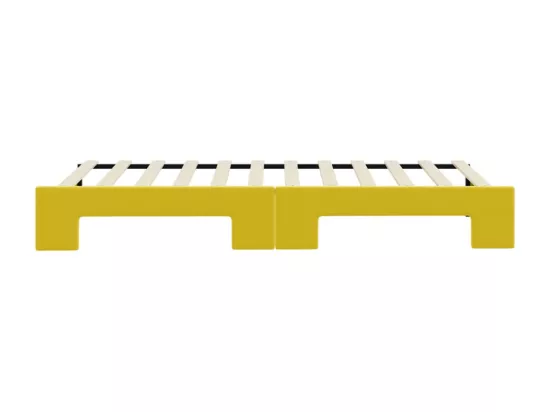 Lit de jour avec lit gigogne jaune 90x200 cm velours