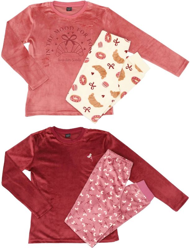 Meisjes pyjama velours maat 92/98 - 128/134