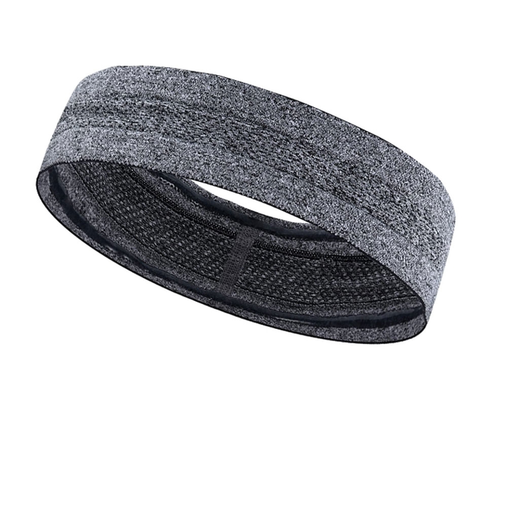 Atmungsaktives Fitness Schweissband (One-Size) Elastisches Sport Stirnband Rutschfest für Laufen / Workout / Joggen - Grau
