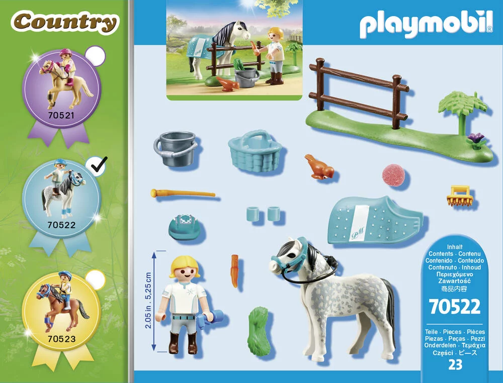 CAVALIERE AVEC PONEY GRIS -70522