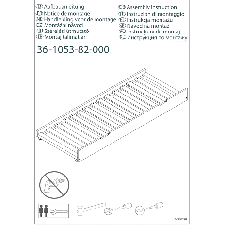Spiloppe udtræksseng uden madras 70x190 cm - hvid