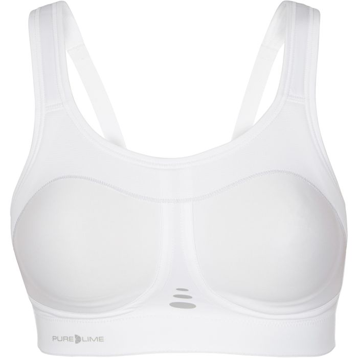 PureLime Dame BH Compression Bra - High Impact Hvid