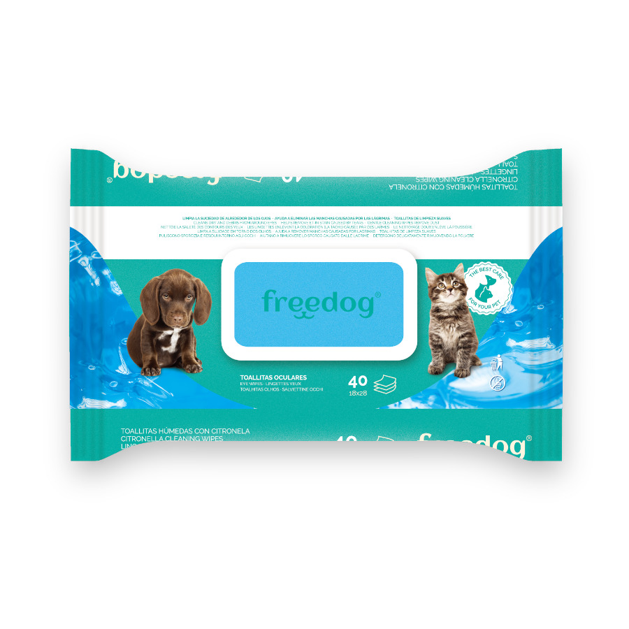 Lenços umedecidos para olhos Freedog para cães e gatos