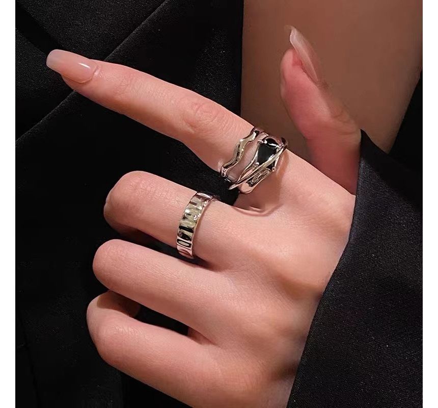 Gemsha - Set van 2: Open ring van legering (verschillende ontwerpen)