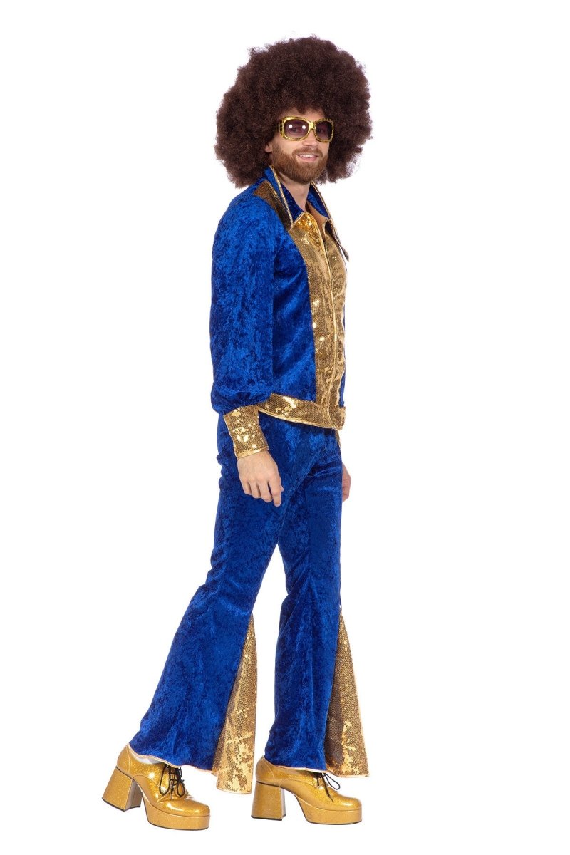 Disco Pak Blauw Goud Heren Glitter 2 delig