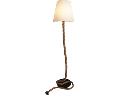 Staande lamp, 1-lichts, H 164 cm, Rope naturel/bruin