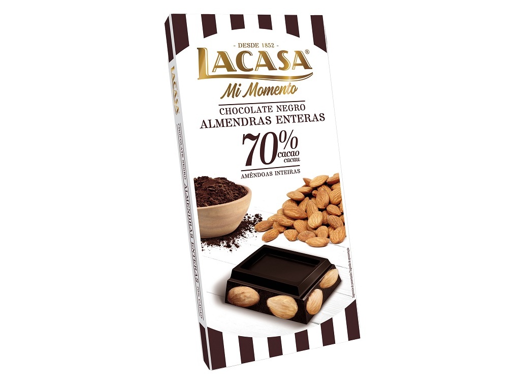 TABLETE CHOCOLATE LACASA 70% AMÊNDOAS 200G