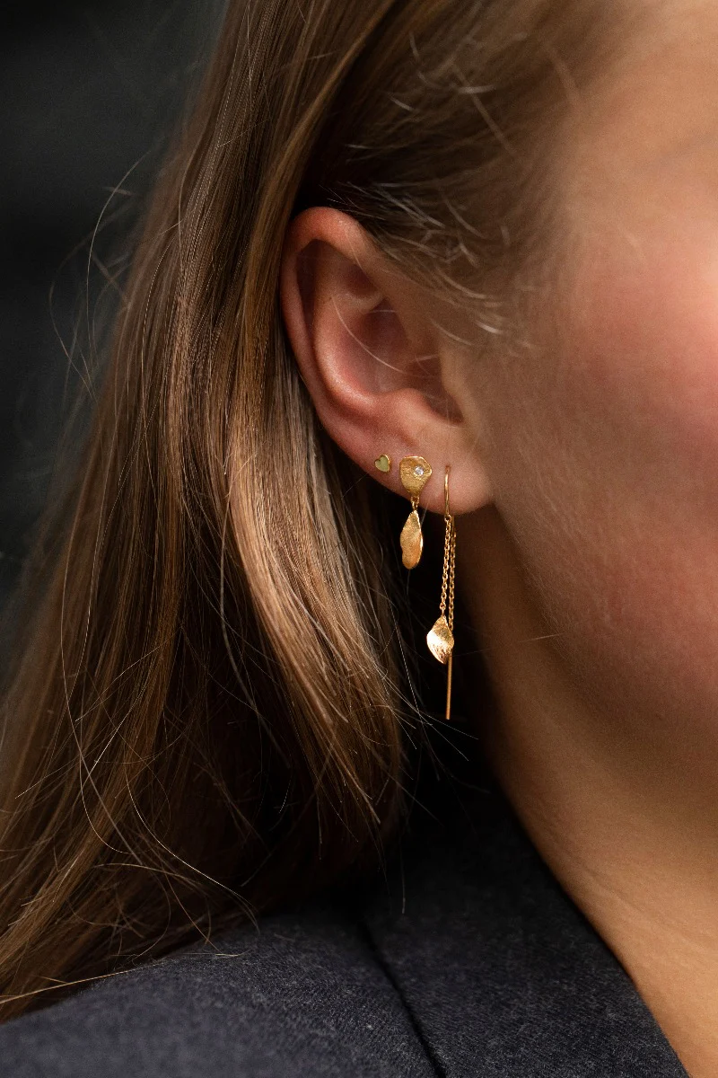 STINE A Jewelry  Clear Sea ørering med sten  - forgyldt