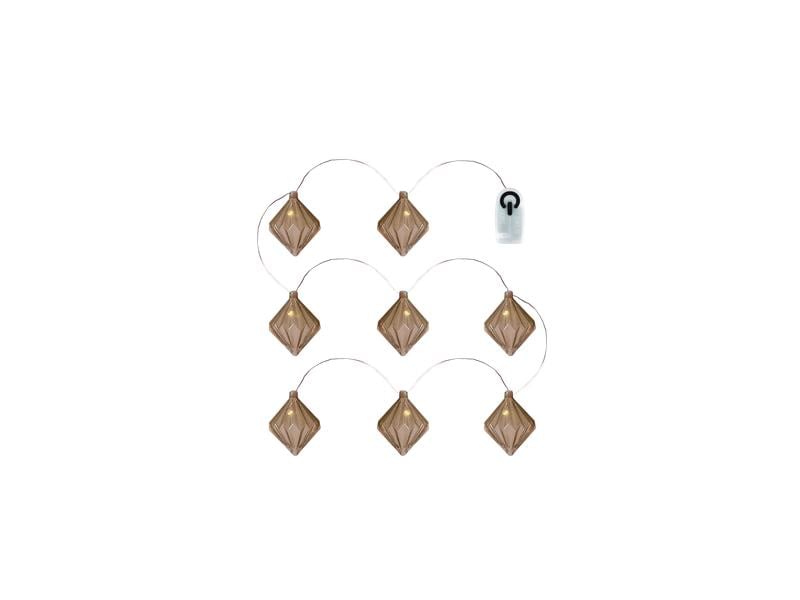 Sirius LED-Lichterkette Nellie, 8 LEDs, 1.3 m, Braun Lichterkette mit 8 Lämpchen aus Glas