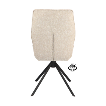 Eetkamerstoel Onne Lia beige jacquard stof