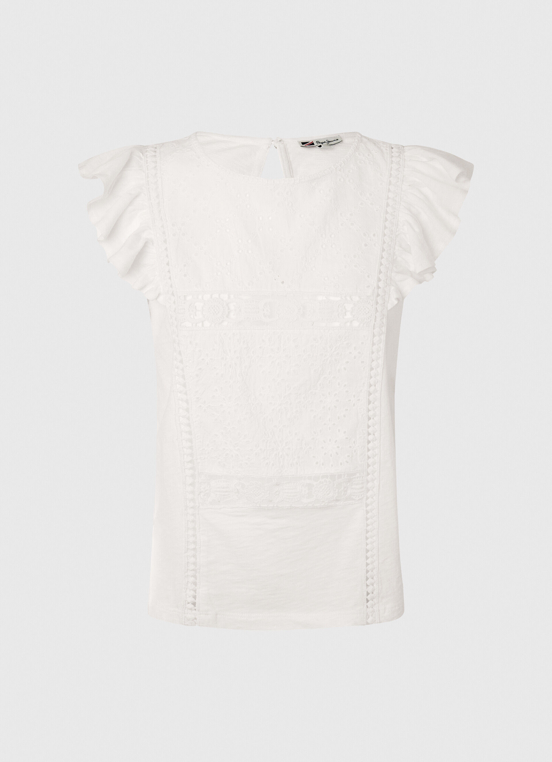 Camiseta com detalhes vazados - branca