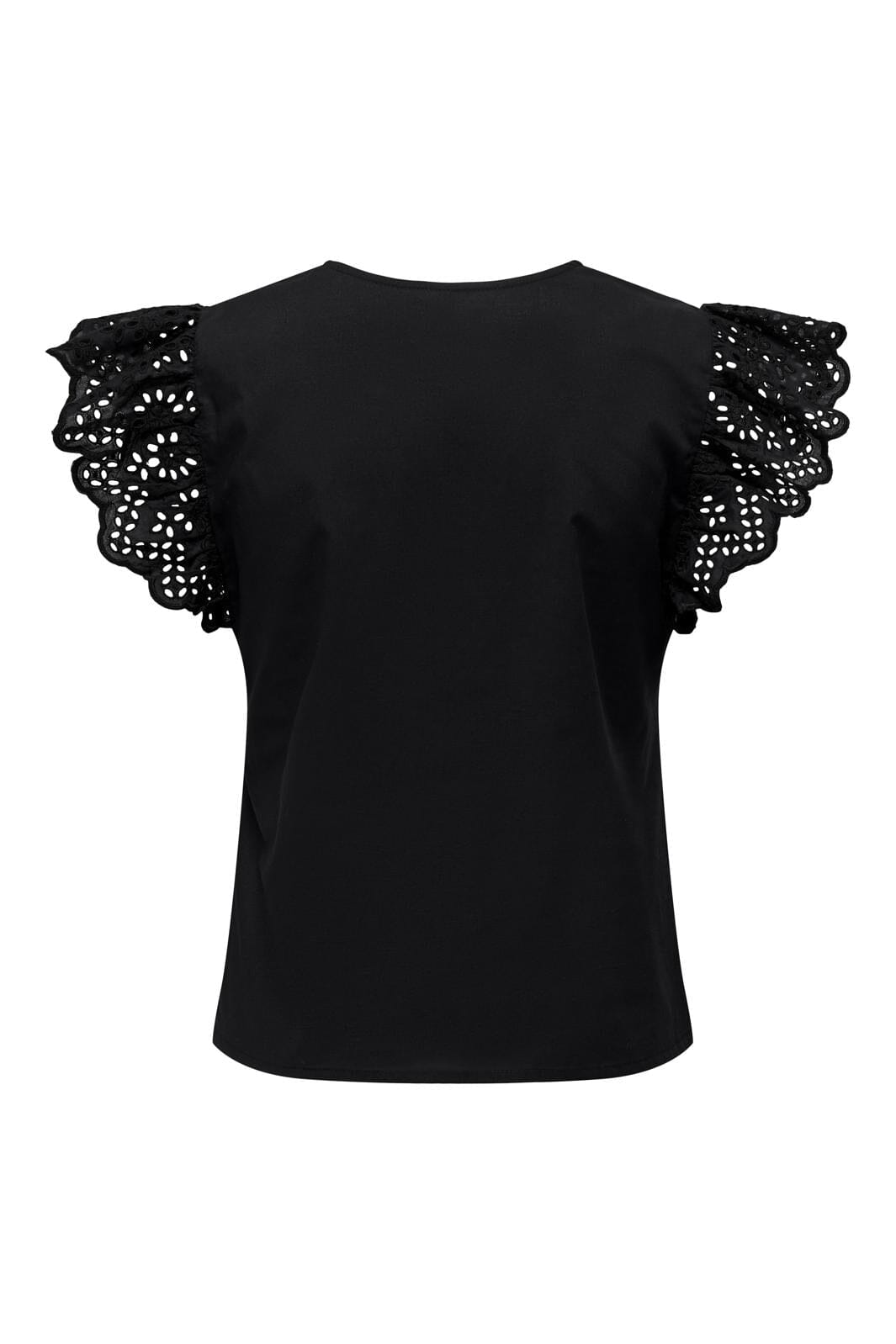 Only Onllou Life Emb S/S Frill Top 4415684 black
