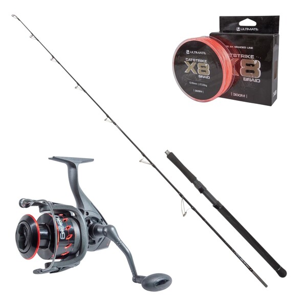 Ensemble Canne et Moulinet Silure Ultimate Verti-Cat 1.90m (-150g)
