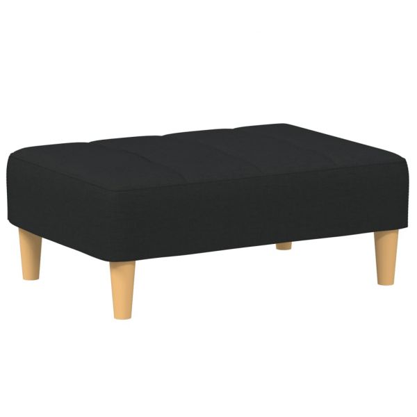 vidaXL Apoio de Pés 77x55x31 cm Tecido Preto - 1483099499