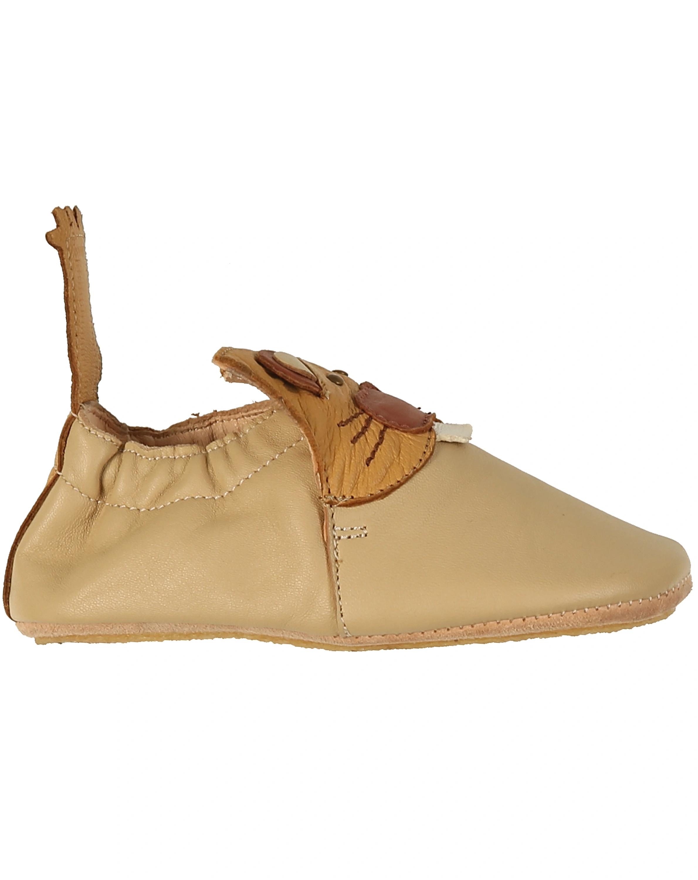 Leder-Krabbelschuhe BLUBLU CASTOR in beige