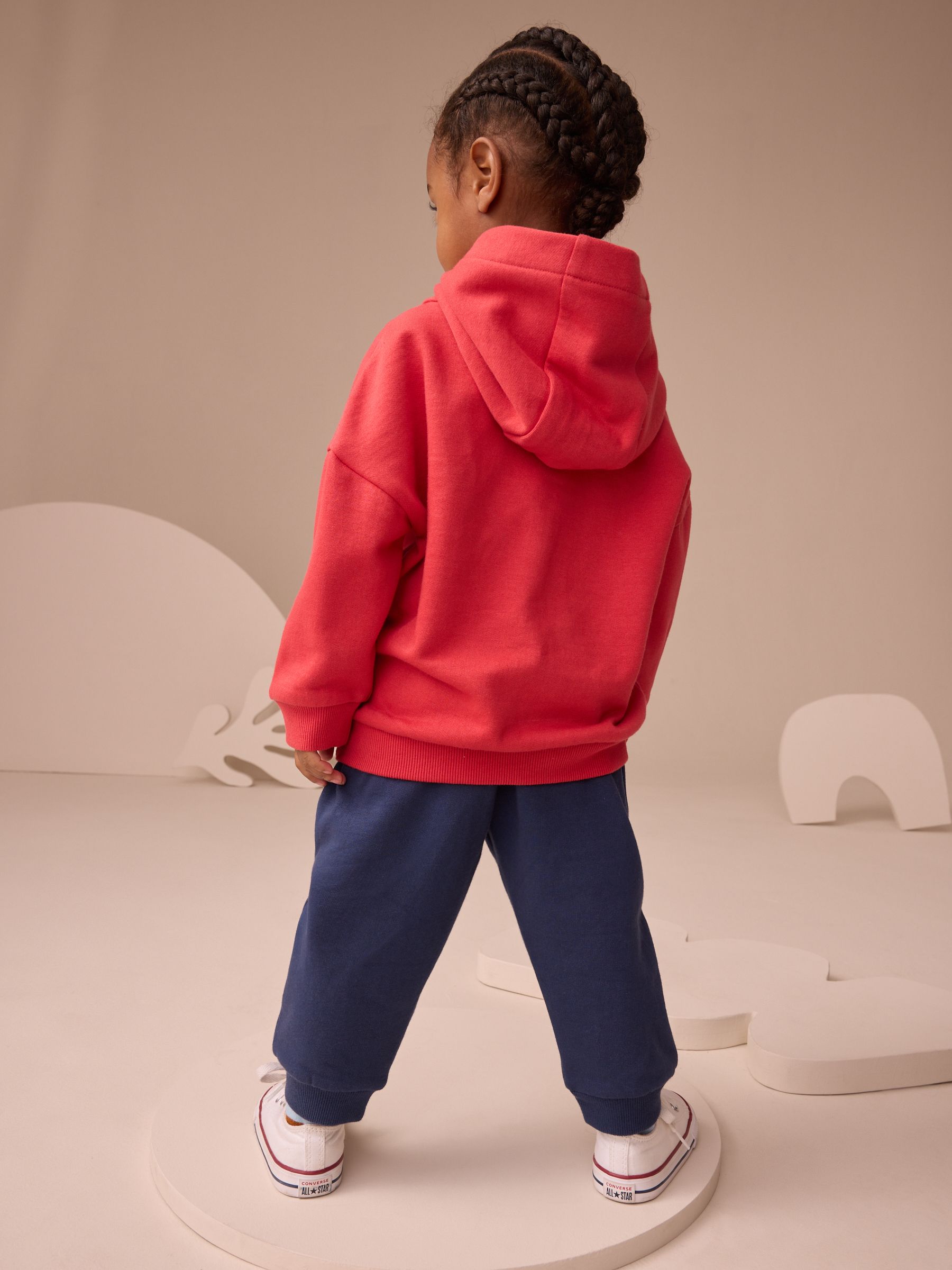 Rood/Blauw appliqué transport - Set met hoodie en joggingbroek (3 mnd - 7 jr)