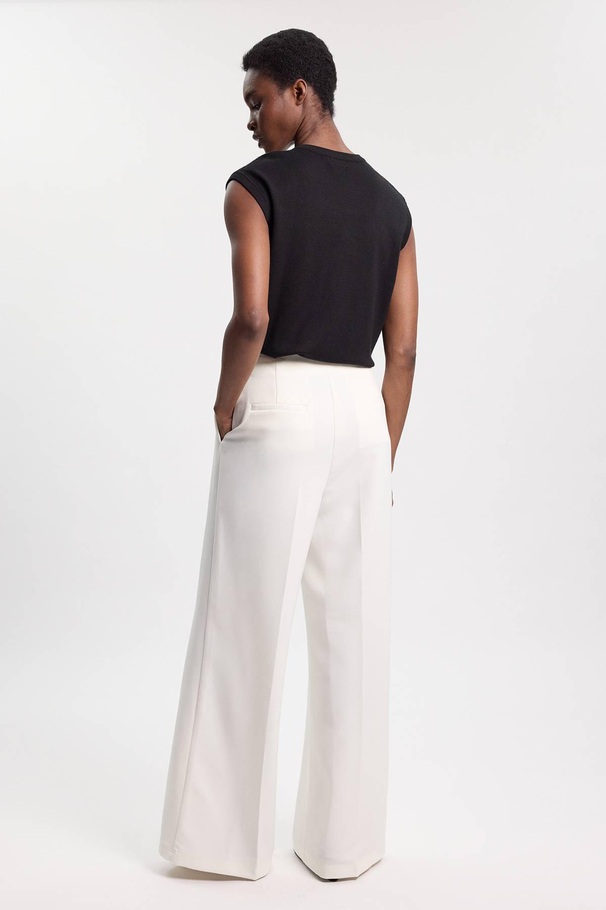 KarenMillen Pantalon Large Tailleur Poli Petite