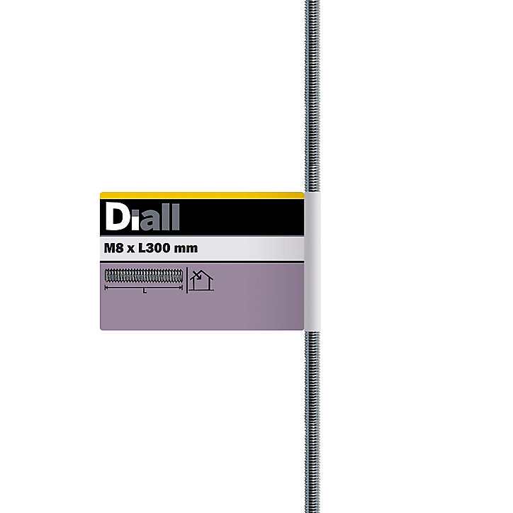 Tige filetée brillante zinguée diamètre 8 x 300 mm