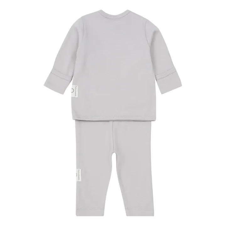 Bamboo Baby Ensemble Kimono et Legging Coton Bio | Gris clair