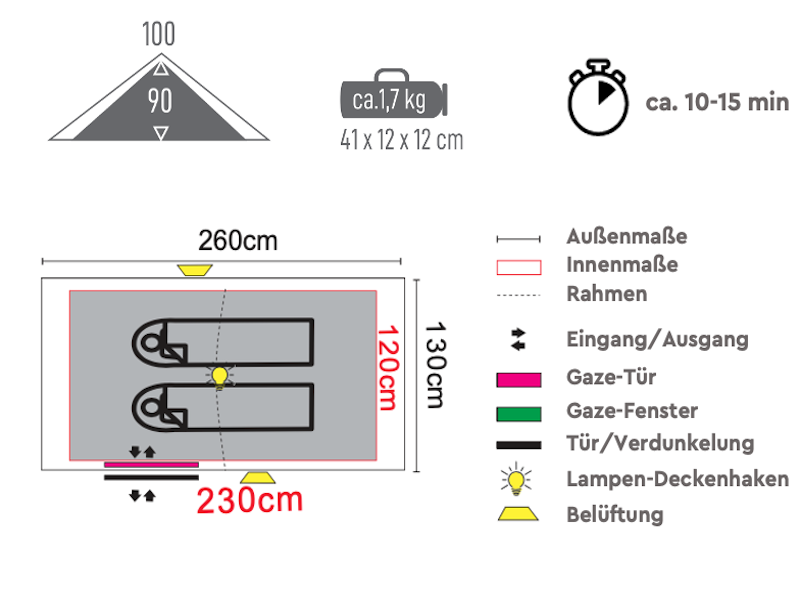 TAMBU Kutir 2 lichtgewicht trekkingtent