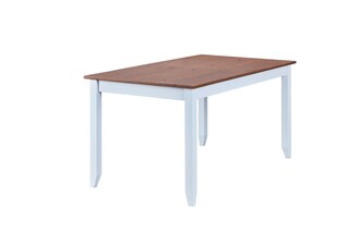 CASAVANTI Esstisch JACOB 1.2 weiß / Sepia-braun Massivholz 160 x 90 cm