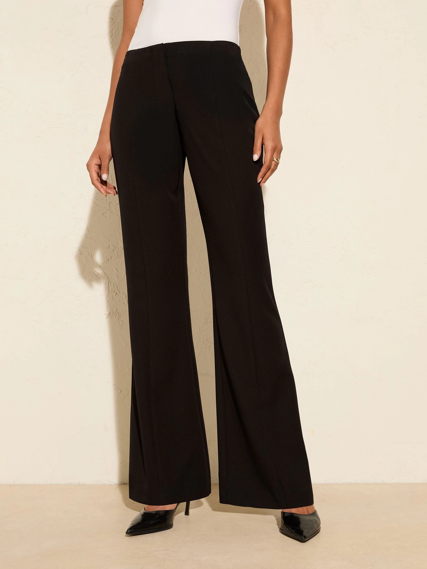Zwart - Friends Like These Premium Bootcut Seam Detail Tailored Trousers