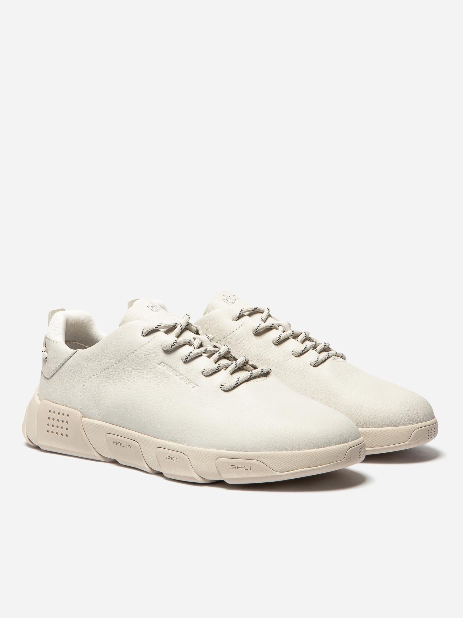 Baskets Homme Confort Cuir Ecru