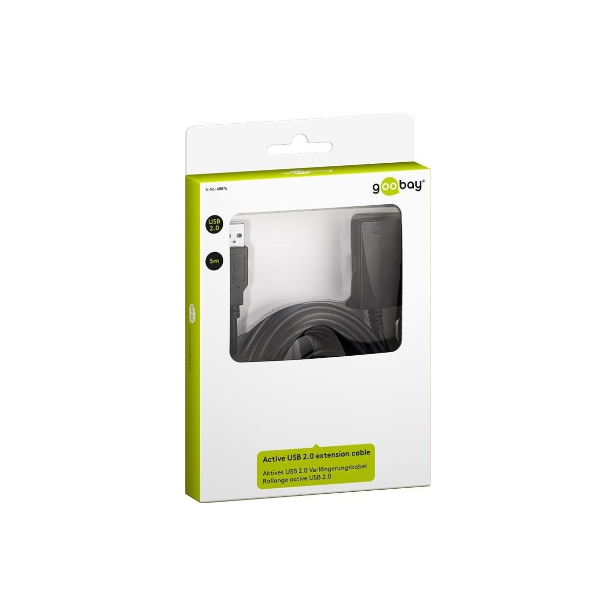 Goobay Active USB 2.0 skjøtekabel, sort