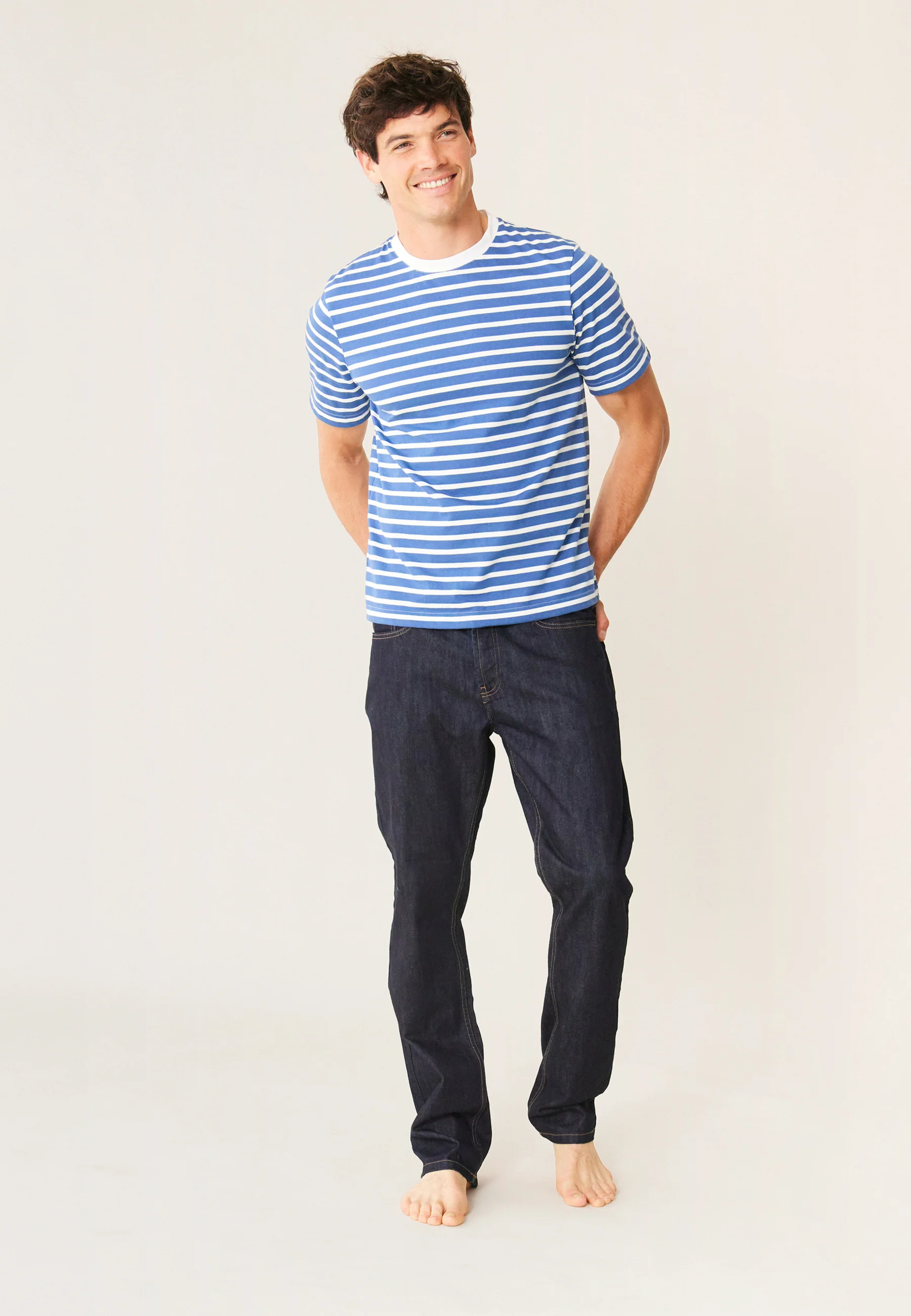 Marinière mixte en coton-Marlow Mariniere Acier Blanc