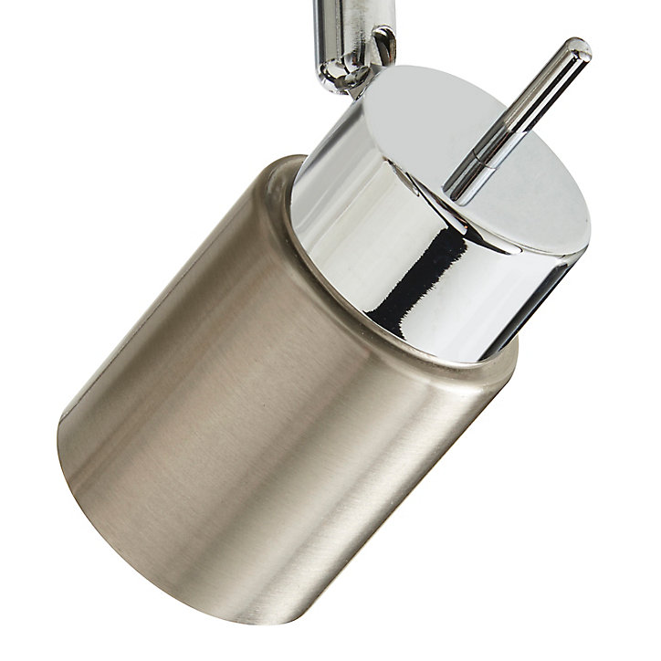 Plafonnier 4 spots Hades métal chrome LED 4x3,5 W