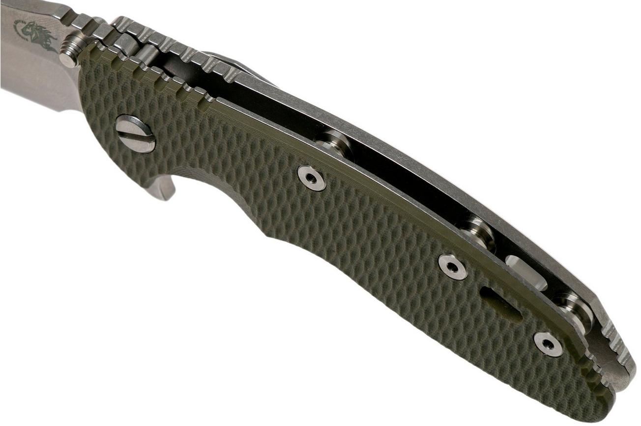 Rick Hinderer XM-18 3.5 Bowie 20CV Stonewash, OD Green G10 zakmes