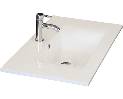 Sanox Dante badkamermeubelset (B x H x D 61 x 52 x 46 cm), hoogglans witte fronten, met witte keramische wastafel