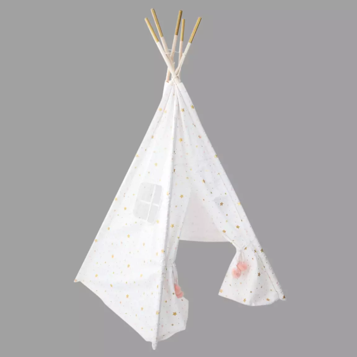 Tipi enfant bois et tissu (H160 cm) Starla Blanc