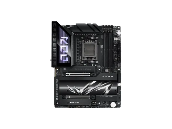 ASUS ROG CROSSHAIR X870E HERO - Bundkort - ATX - Socket AM5 - AMD X870E Chipset - USB4, USB-C 3.2 Gen2, USB 3.2 Gen 2 - Wi-Fi 7, 2.5 Gigabit LAN, 5 Gigabit Ethernet, Bluetooth - onboard grafik (CPU påkrævet) - HD Audio (8-kanaler)