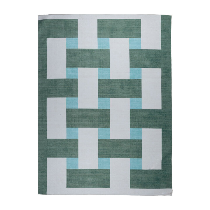 Retro binnen- & buitenvloerkleed - Pop Lines Groen