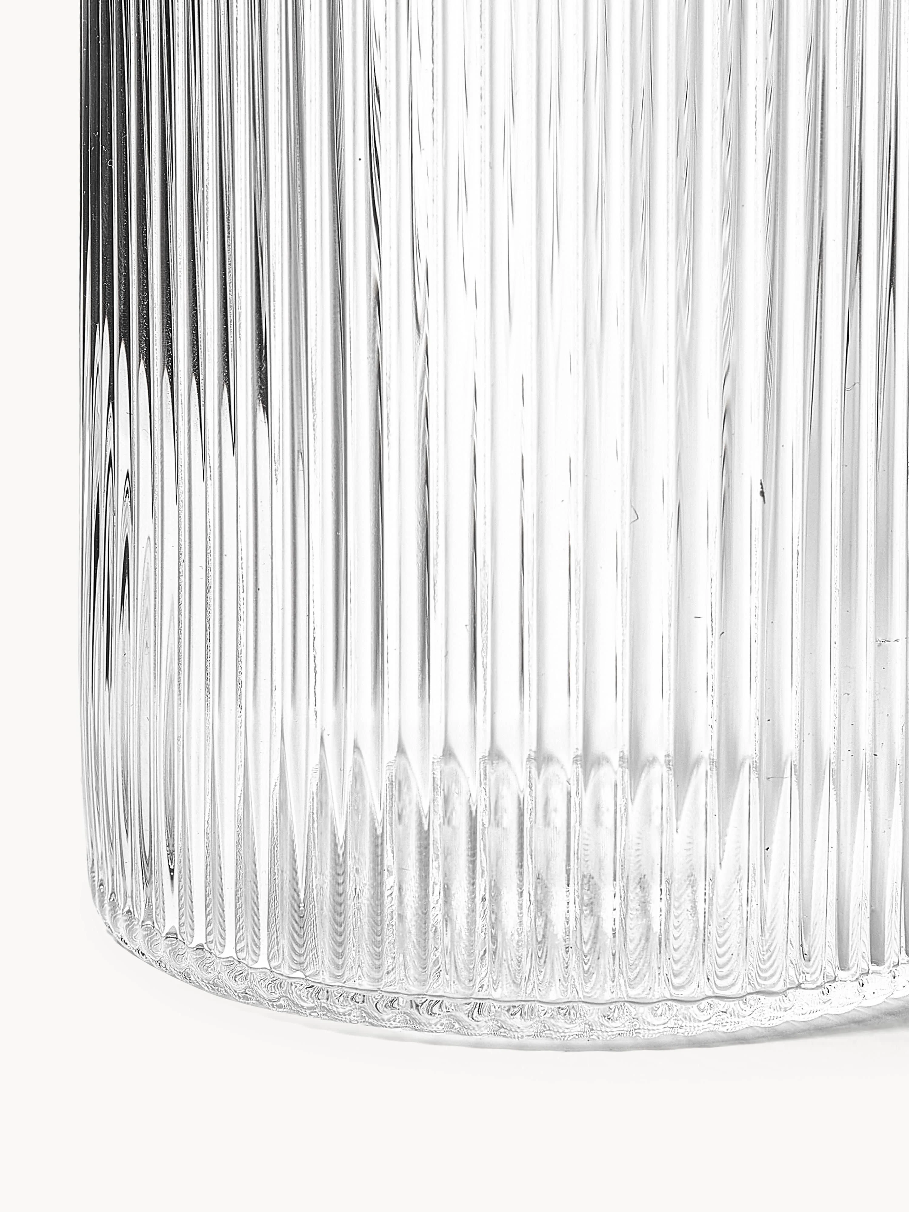Handgeblazen kleine karaf Ripple met waterglas, 2-delig