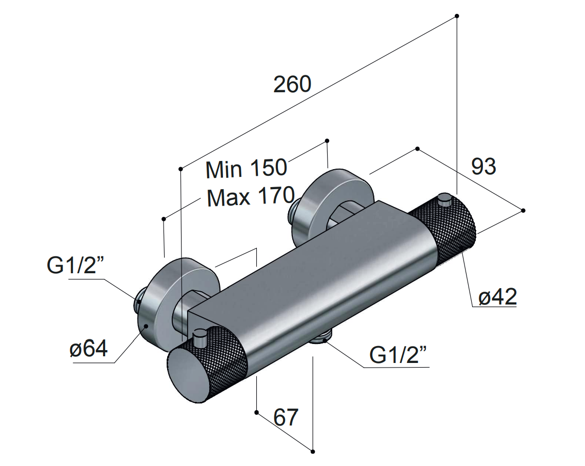 Hotbath Cobber X thermostatische douchemengkraan chroom