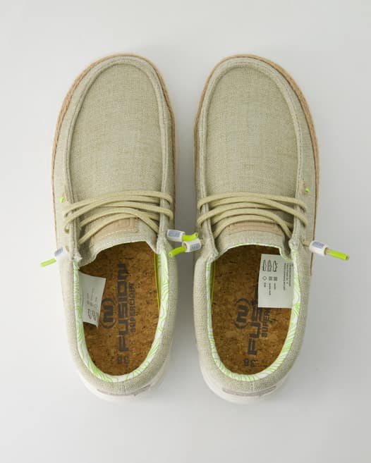 Fusion Lily linen moss Slipper in Grün