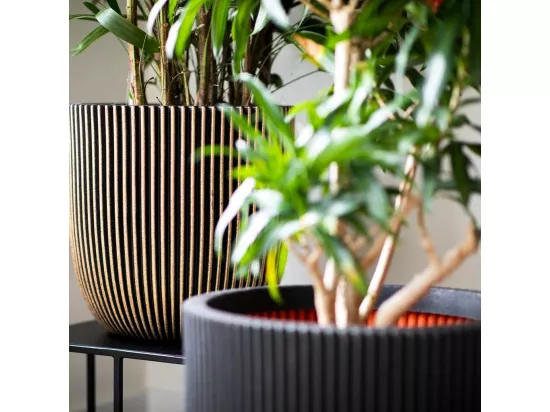 Jardinière Groove 43x41 cm noir et doré