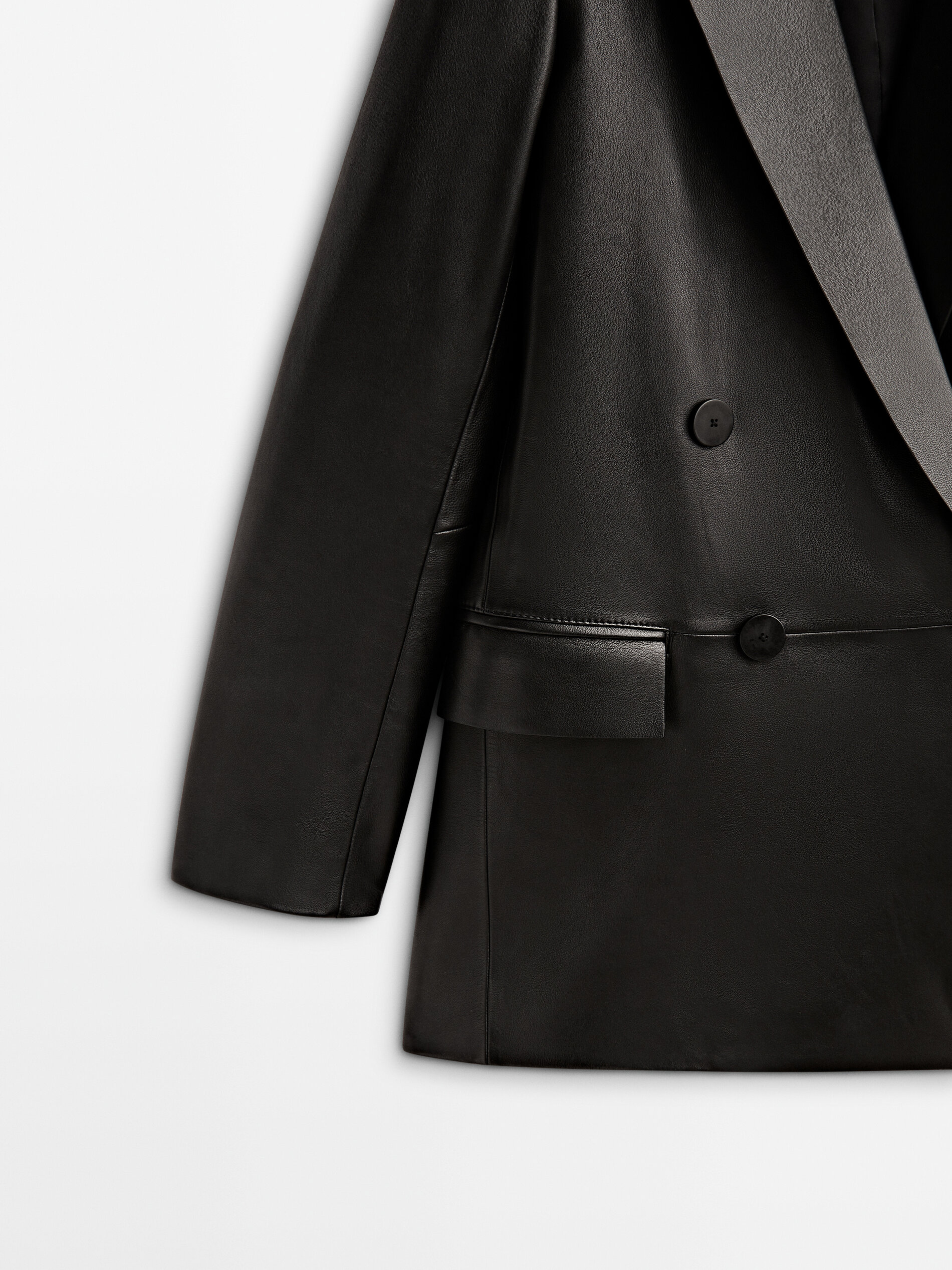 Blazer cruzado sem couro - PRETO