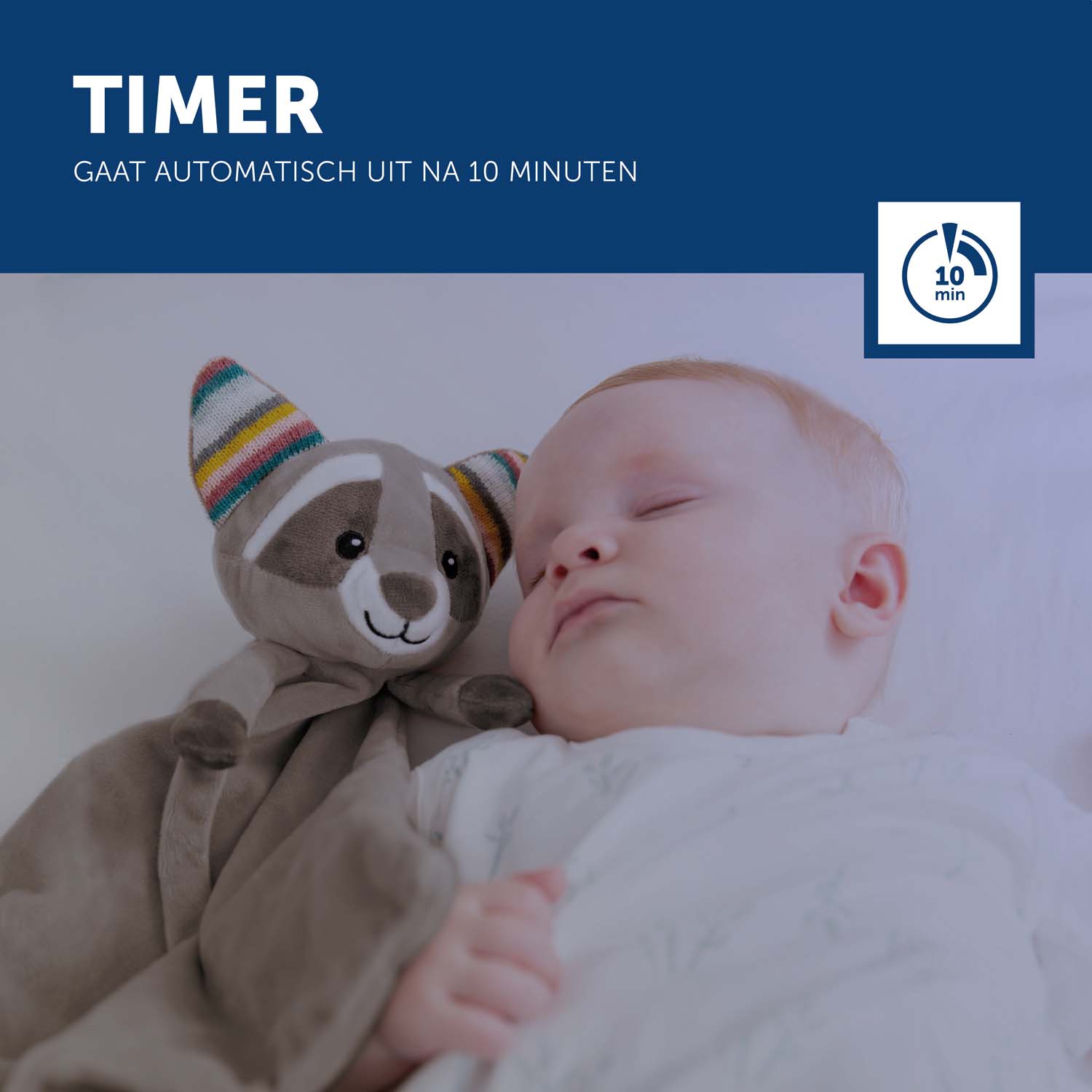 Zazu Knuffeldoekje Comforter Racoon Robin grijs - nachtlampjes - Prénatal