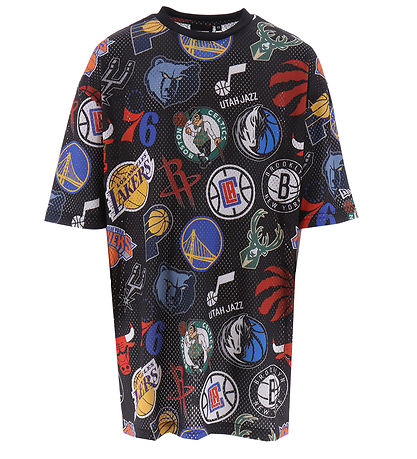 New Era T-Shirt - NBA-Logos - Schwarz
