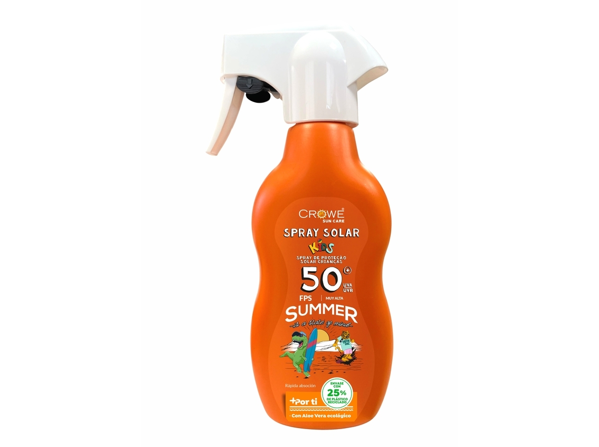 SPRAY LOÇÃO SOLAR KIDS CROWE ALOE VERA/ CAMOMILA FP50 250ML