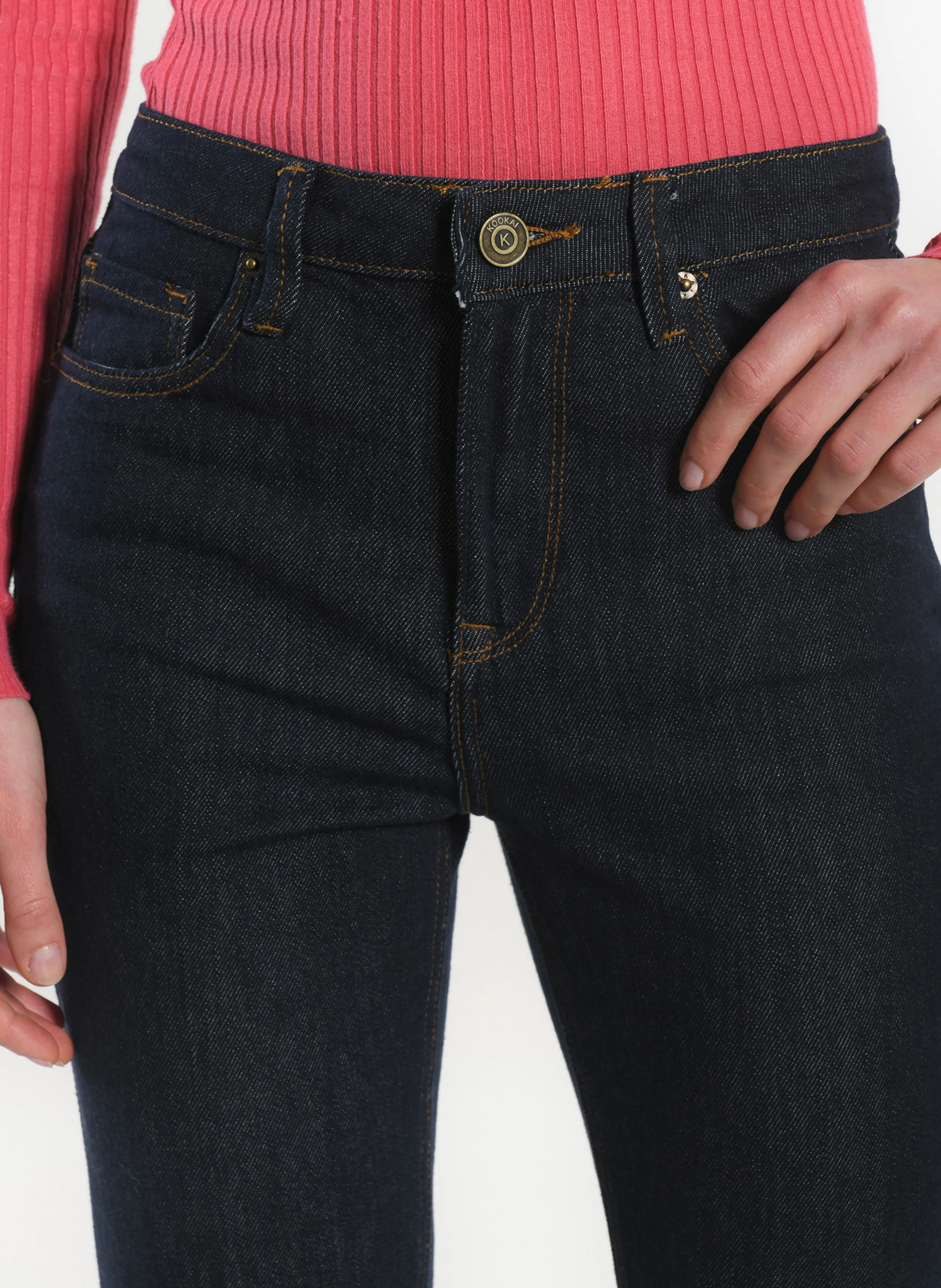 STACY - Jean flare en coton mélangé | Noir