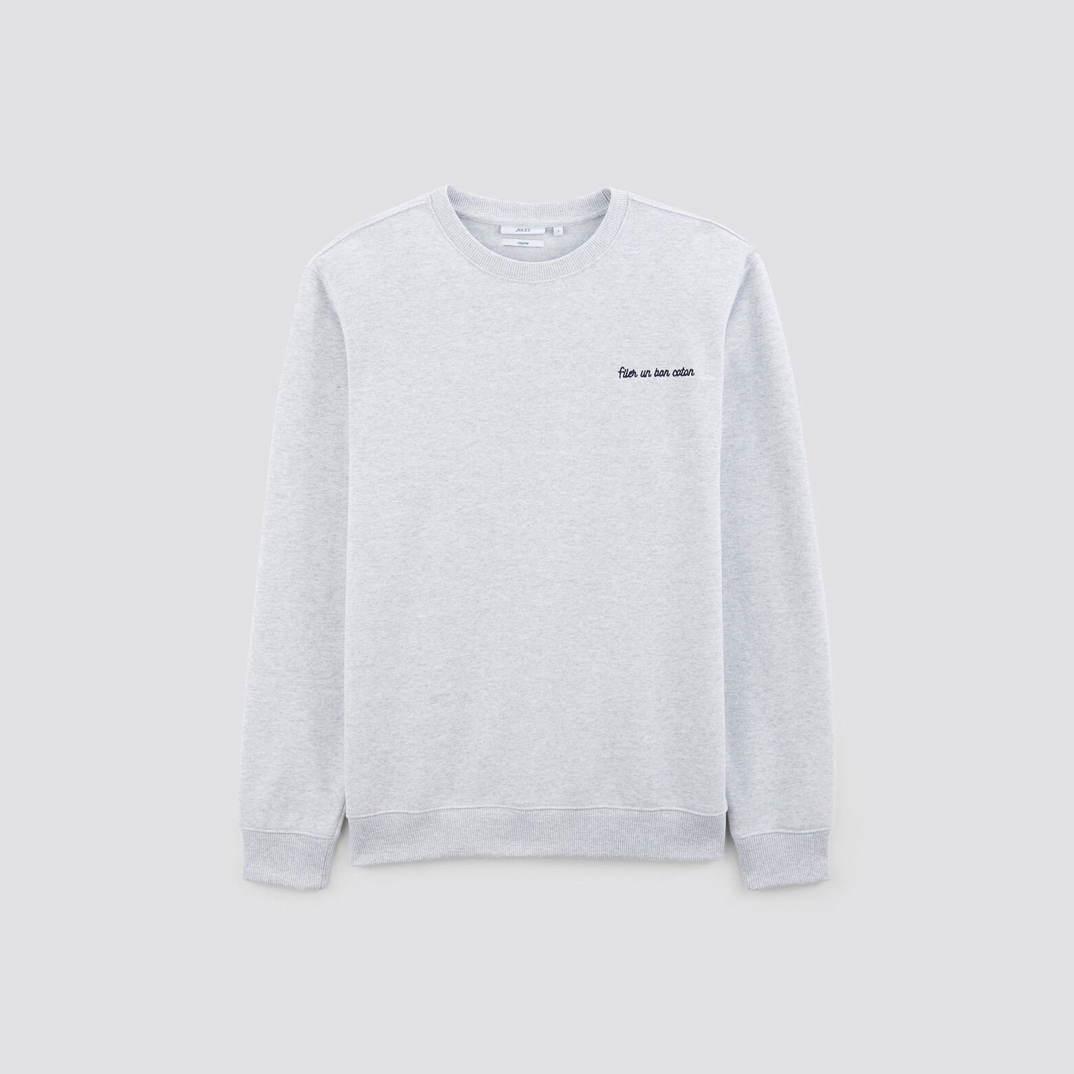 Sweat à col rond 100 % recyclé Gris clair